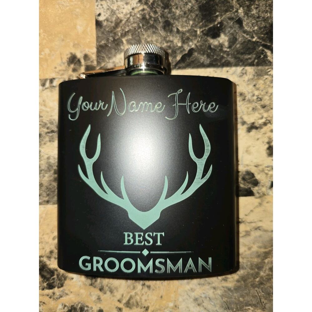 Groomsman Flask Customizable Add Your Name And We'll Fill Your Order. - Picture 2 of 5
